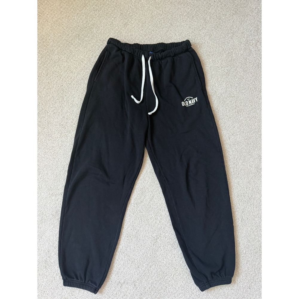 Old Navy Womens Black Fleece Jogger Sweatpants Drawstring Size M